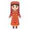 The girl in Tajik dress. Historical clothes.