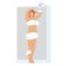 Girl takes a shower on a white background. vector flat. rest and hygiene.