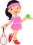 Girl tennis player cartoon