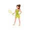 Girl tennis player, professional sportswoman character in sportswear, active sport lifestyle concept vector Illustration