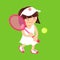 Girl with tennis racquet