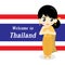 Girl Thai. Vector illustration.