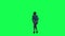 A girl with a thin figure and sports barbie in green screen with tall height and