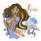 Girl tourist travels to Rome in Italy. Photographer. Travel. Vector