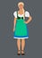 Girl in Traditional Bavarian folk costume dirndl