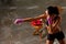 Girl training body combat