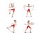 Girl is training at home. Stretching the muscles of the legs and spine. Exercises and gymnastics. Isolated on a white background