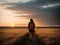 A girl traveling alone with a backpack