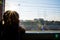 Girl travelling by train