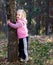 Girl tree hug