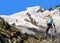 Girl on a trek in the Swiss Alps