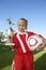 Girl With Trophy And Soccer Ball