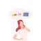 Girl Trying to Make Decision, Renewable Energy, Woman Thinking about Environmental Protection Flat Vector Illustration