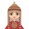 The girl in Turkmen dress. Historical clothes.