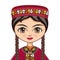 The girl in Turkmen dress. Portrait. Avatar.