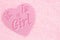 It is a Girl type message with pink sparkle heart