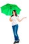 Girl with an umbrella green