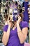A girl in violet mask