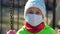 Girl on a walk during the quarantine period of the coronavirus.