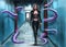 Girl walking through abandoned corridor and purple tentacles