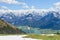 Girl walking around edge of Schafberg mountain, Austria