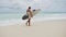 Girl Walking Perfect Beach Surfboard Slowmotion