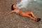 A girl in water on Adriatic beach