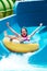 Girl on water slide