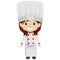 Girl wearing Chef Uniform