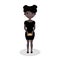 Girl wearing little black dress. Cartoon character