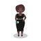 Girl wearing little black dress. Cartoon character