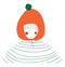 A girl wearing an orange winter hat vector or color illustration