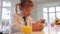 Girl Wearing School Uniform Eating Breakfast Cereal