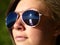 Girl wearing sunglasses