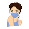 Girl wearing surgical mask