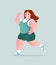 The girl went out for a run. A young woman enjoys playing sports. Illustration
