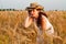 Girl in wheat field