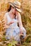 Girl in wheat field