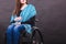 Girl on wheelchair.