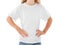 Girl In A White Blank T-Shirt Isolated