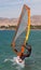 Girl on windsurf, Egypt, Dahab