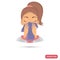 Girl wipes her face with a towel color flat icon for web and mobile design