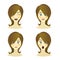 Girl , woman emotions character, joy, happiness, surprise, anger, equanimity, cartoon character, flat style.