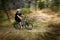 Girl Woman Mountain Biking motion speed