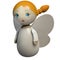 Girl Wooden Doll Character with Angel Wings