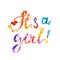 It is a girl. Words of calligraphic letters