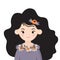 Girl with wreath portrait , avatar. Hair wreath