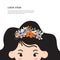 Girl with wreath portrait , avatar. Hair wreath