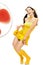 Girl in a yellow dress erotic dances