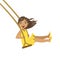 Girl In Yellow Dress On Rope Swings